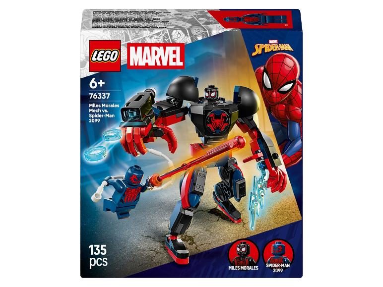 LEGO Marvel Miles Morales Mech vs. Spider-Man 2099 Set mit 135 Teilen.