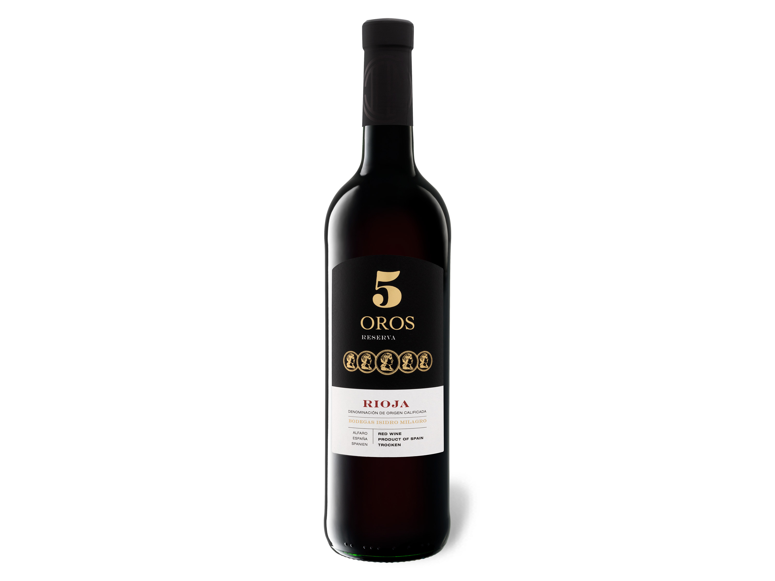 5 Oros Rioja Reserva DOC trocken, Rotwein 2016 Wein & Spirituosen Lidl DE