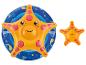 Baby-Schwimmsitz in Form eines gelben Seesterns und blauer aufblasbarer Ring mit Meeresmotiven.