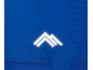 Blauer Stoff mit einem weißen reflektierenden Berglogo