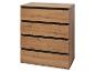 Holzkommode mit fünf Schubladen in Eichenoptik