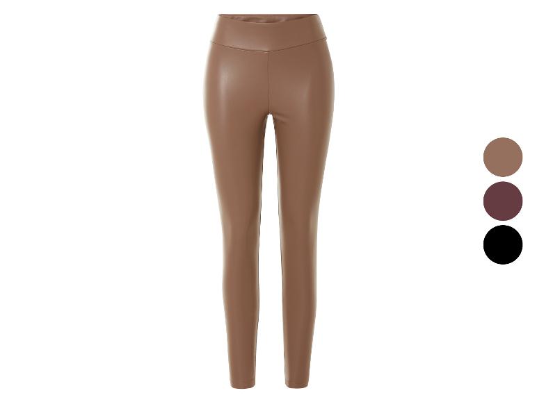 Braune Lederleggings für Damen.