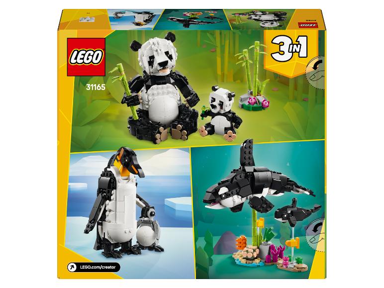 LEGO Creator 3-in-1 Box mit Pandas, Pinguinen und Orcas.