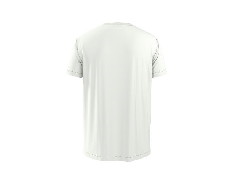 Weißes Kurzarm-T-Shirt, Rückansicht.