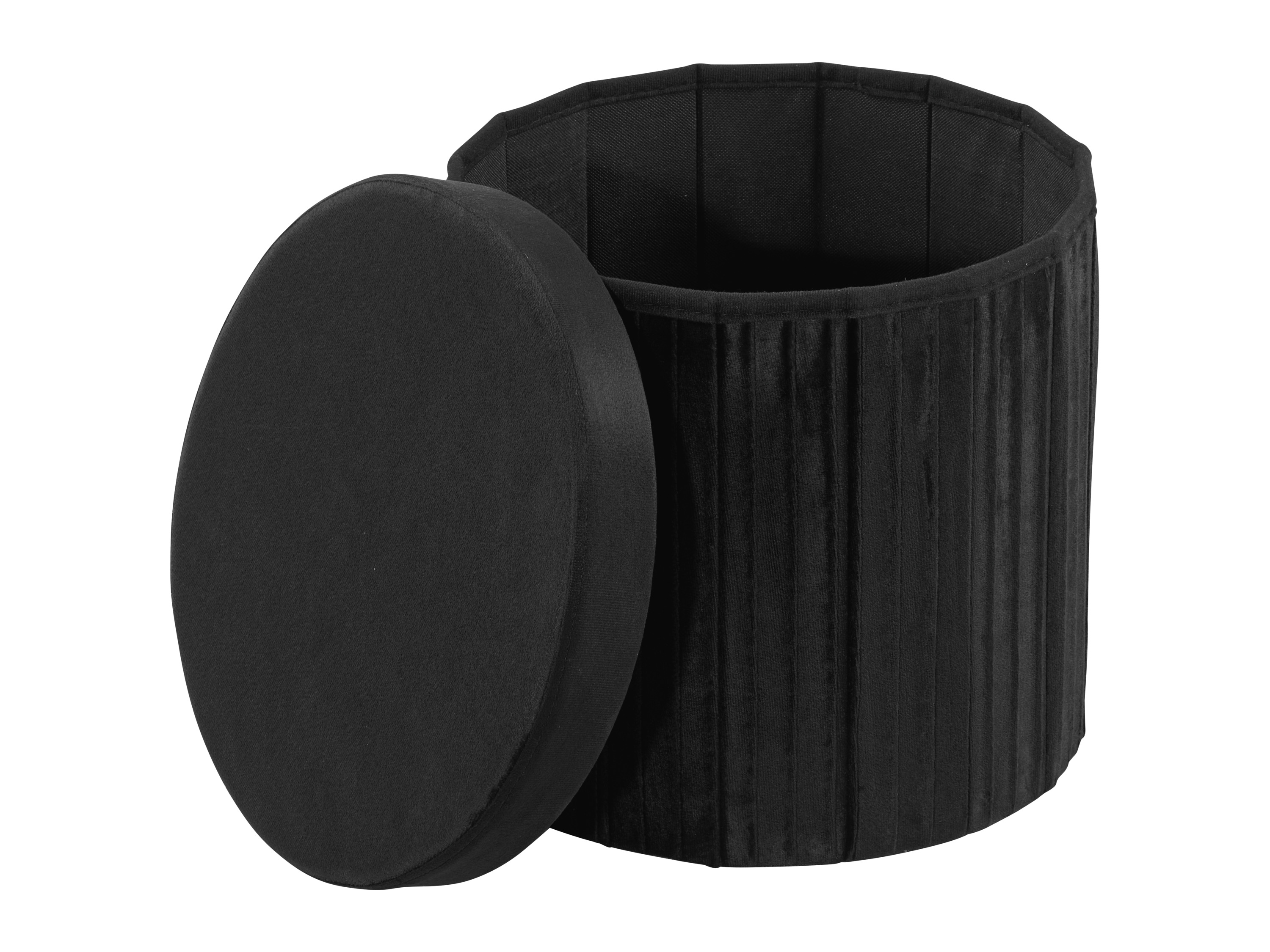 Thumbnail - LIVARNO® Sitzhocker aus weichem Samt (Schwarz)