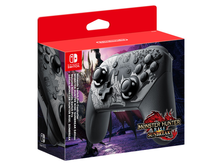 Gehe zu Vollbildansicht: Nintendo Switch Pro Controller Monster Hunter Rise Sunbreak Edition - Bild 1