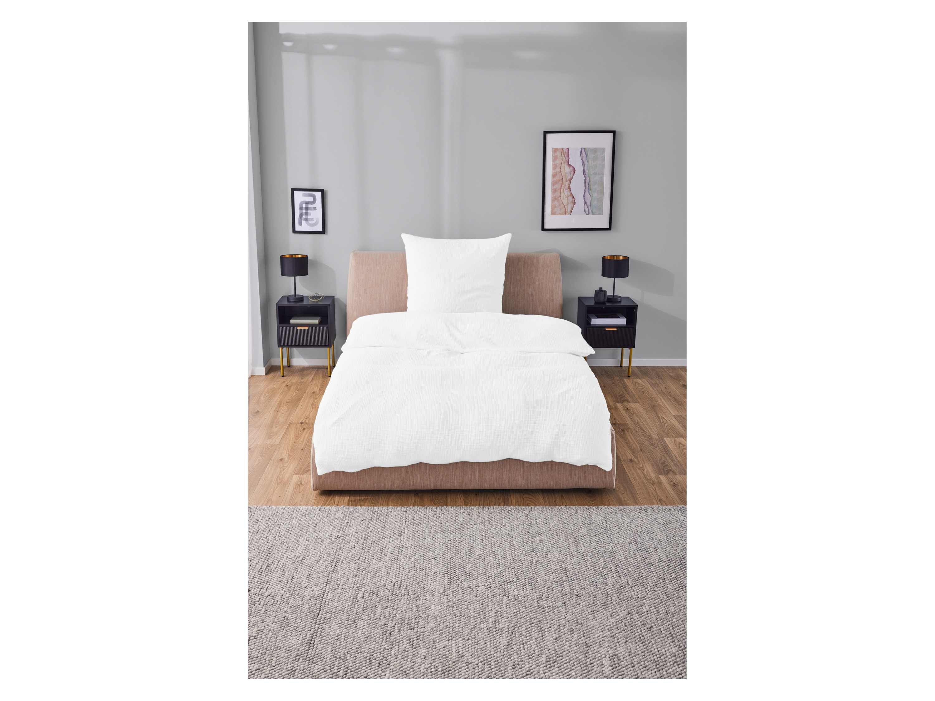 LIVARNO HOME Musselin-Bettwäsche, 135 x 200 cm (Weiß) – Bild 2 von 3