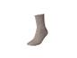Beige Socken mit Herzchenmuster und Rüschenrand.