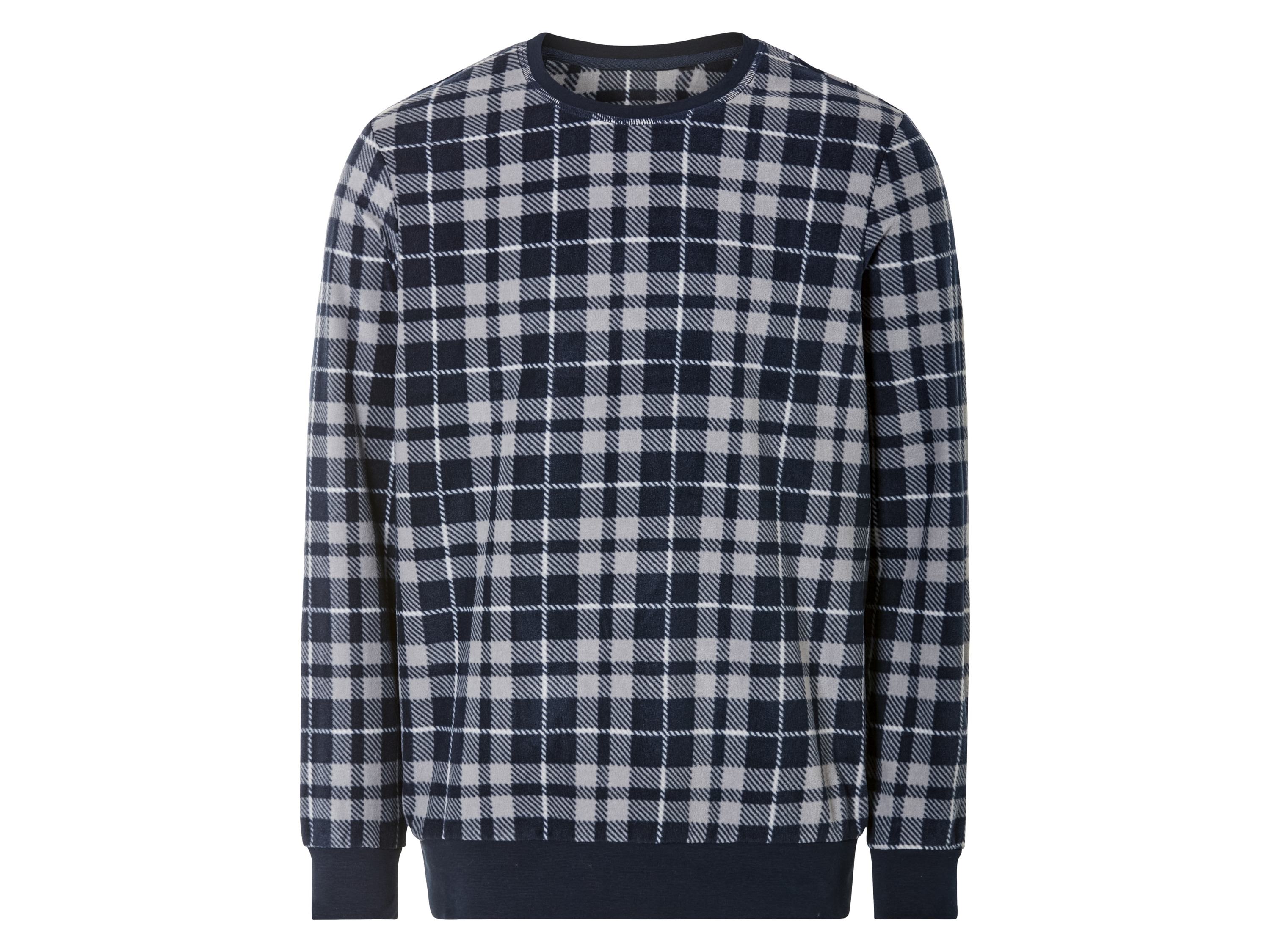 Thumbnail - LIVERGY® Herrren Pyjama Fleece (M (48/50), dunkelblau/grau/kariert)""