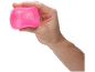Rosa Stressball in einer Hand, mit dem Text „NEE DOH“.
