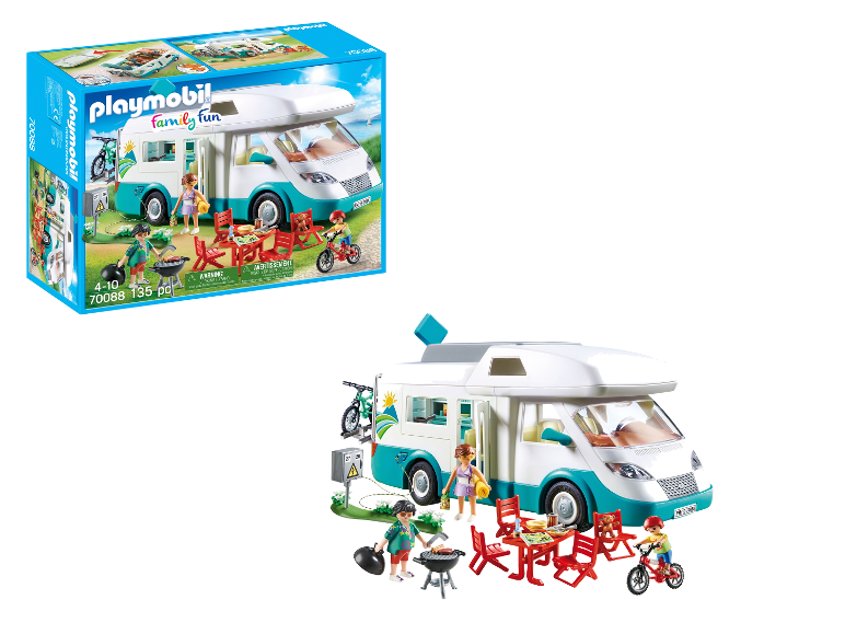 PLAYMOBIL Familien-Wohnmobil Spielset mit Figuren und Camping-Zubehör.