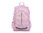 Rosa Schulrucksack mit Muster.