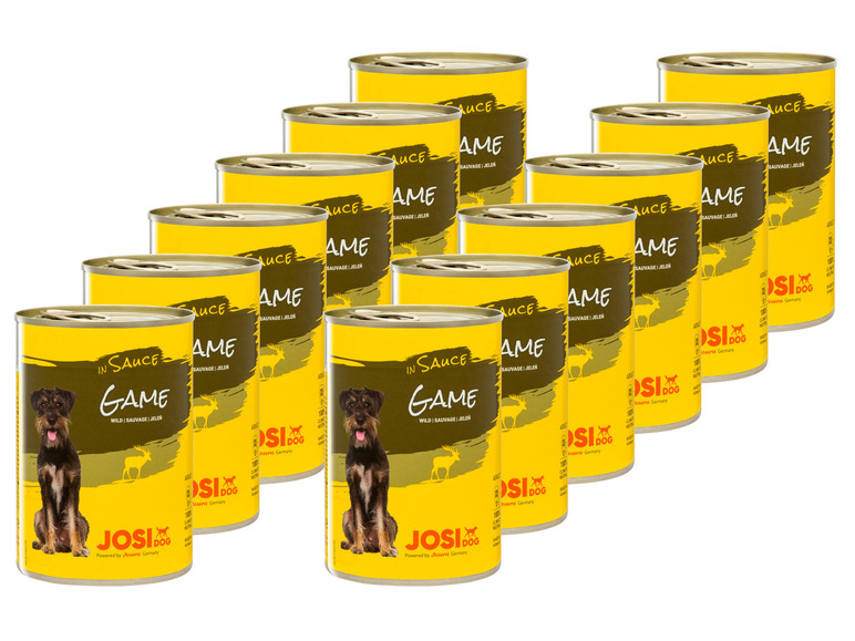 Gehe zu Vollbildansicht: JosiDog Hundenassnahrung Game in Sauce mit Wild, 12 x 415 g - Bild 1