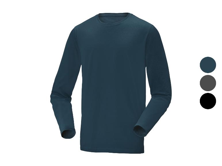 Dunkelblaues Langarm-T-Shirt mit Farboptionen.