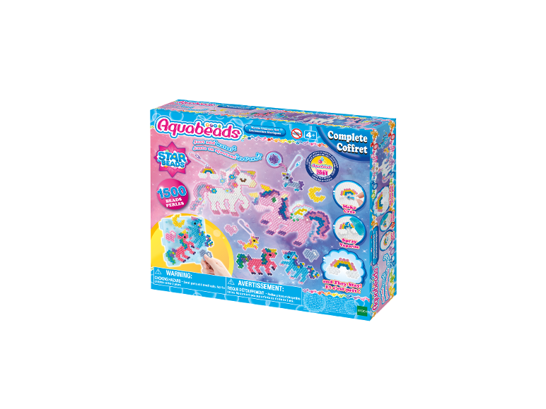 Aquabeads Mystic Unicorn Set mit 1500 Perlen, ab 4 Jahren, einfach Wasser hinzufügen.