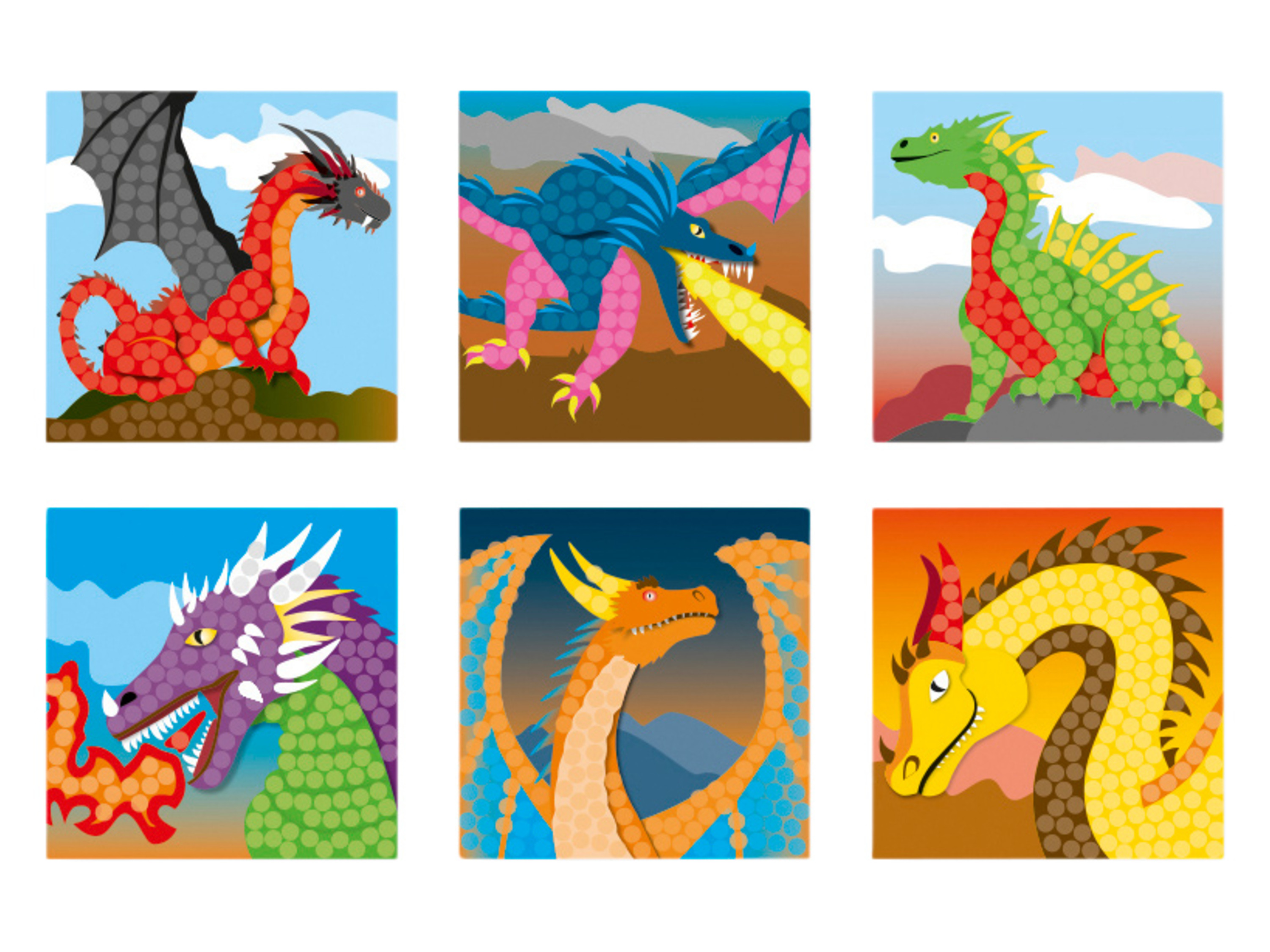 PLAYMAIS Little Mosaic, mit farbenfrohen Motiven (Fantasy Dragon)