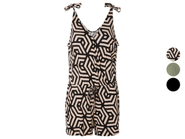 esmara® Damen Leinen-Jumpsuit mit Druckknopf im Dekolleté