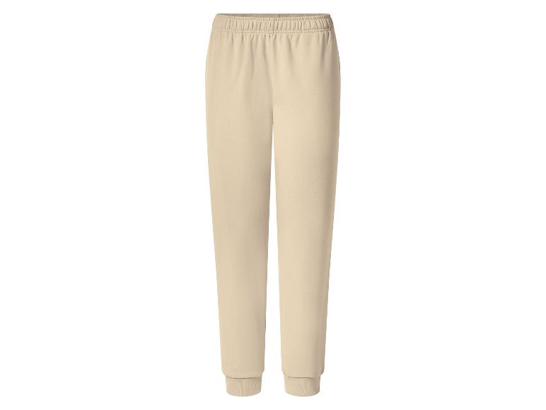 Beige Jogginghose mit elastischem Bund und gerippten Bündchen.