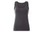 Dunkelgraues Damen-Tanktop mit Rundhalsausschnitt.