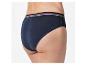Marineblaue Slips mit Kontraststreifen.