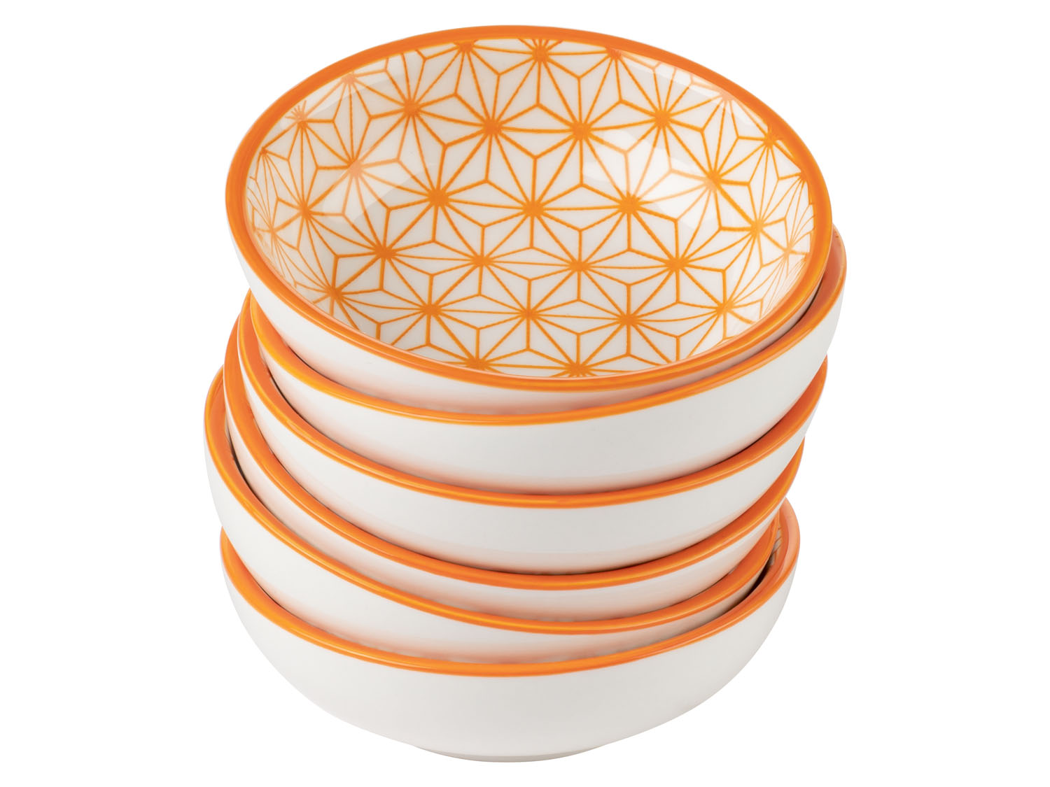 Thumbnail - ERNESTO® Schüsseln/Dipschälchen/Porzellanlöffel (Dipschälchen/weiß/orange)