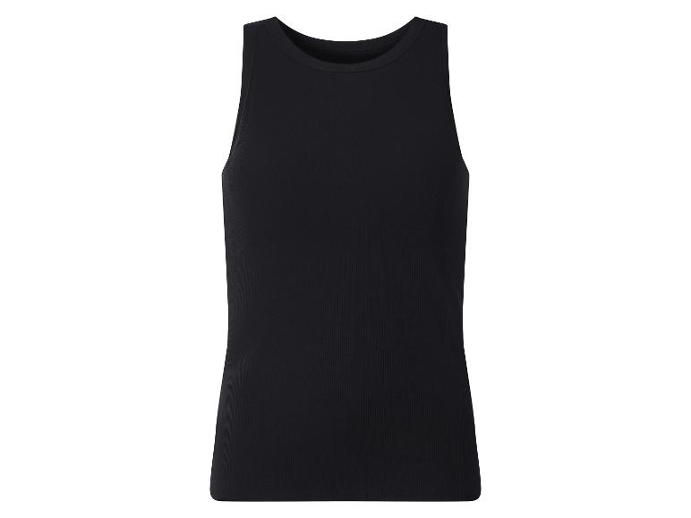 Schwarzes geripptes Tanktop für Damen