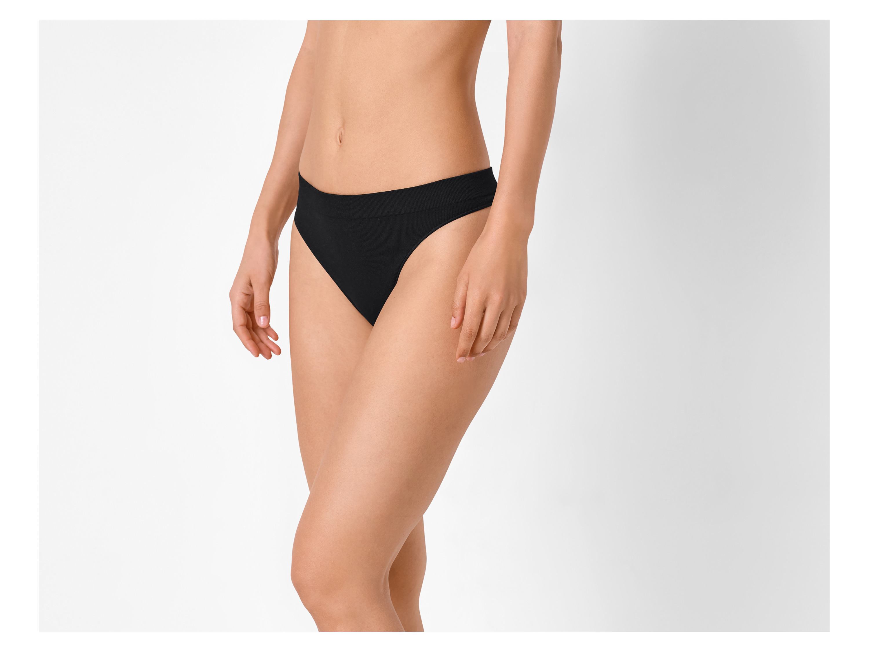 Thumbnail - esmara® Damen String Rippe Seamless 3er (Schwarz, M(40/42))