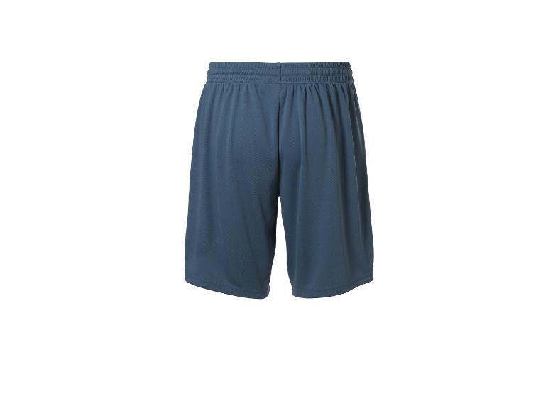 Herren-Sportshorts in Dunkelblau, Rückansicht.