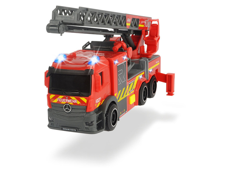 Gehe zu Vollbildansicht: DICKIE Feuerwehrauto, mit Drehleiter, Licht und Sound - Bild 2