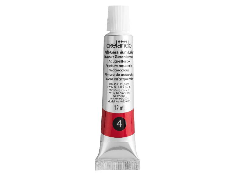 Crelado Aquarellfarbe in der Tube, Farbe Blasser Geraniensee, 12 ml.