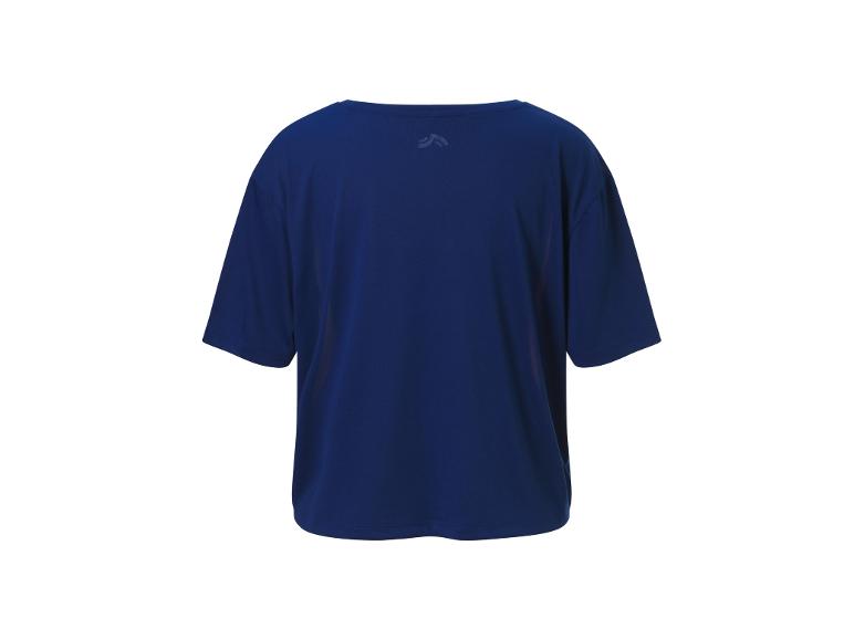 Dunkelblaues T-Shirt mit kurzen Ärmeln.