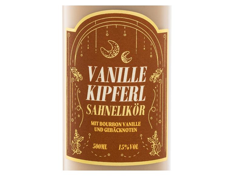 Vanille Kipferl Sahnelikör mit Bourbon Vanille und Gebäcknoten, 500ml, 15% vol.