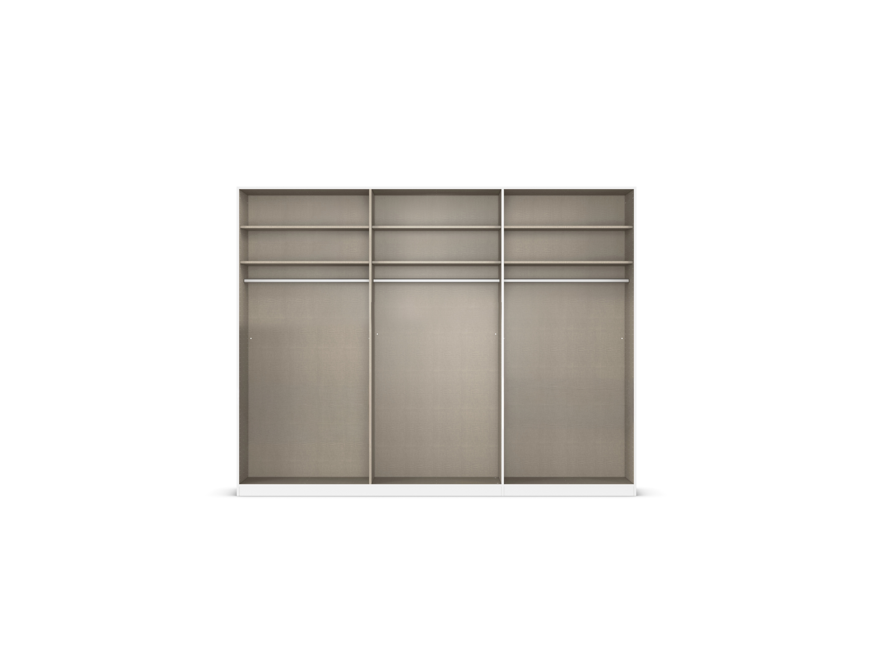 Thumbnail - rauch ORANGE Quadra Schwebetürenschrank mit Spiegelelementen (Premium-Ausstattung, Korpus Weiß, Breite: 271cm/Höhe: 230c...