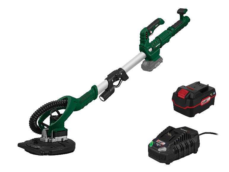 Parkside Akku-Wandschleifer mit Akku und Ladegerät.