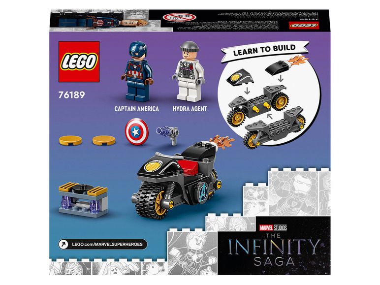 LEGO Marvel Infinity Saga Set mit Captain America und einem Motorrad