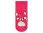 Rosa Socken mit Fuchs-Motiv für Kinder.