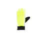 Fluoreszierender gelber Sporthandschuh mit Reflexstreifen und schwarzem Bündchen