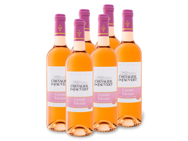 6 x 0,75-l-Flasche Weinpaket Chevalier de Fauvert Comté Toloson Rosé IGP trocken, Roséwein