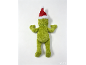 Plüsch-Grinch von hinten mit Weihnachtsmütze auf weißem Hintergrund