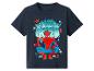 Blaues Kurzarm-T-Shirt mit Superhelden-Aufdruck und dem Text 'NEIGHBORHOOD HERO SINCE 1962'.