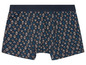 Dunkelblaue Boxershorts mit geometrischem Muster.