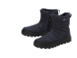 Paar dunkelblaue gesteppte Winterstiefel mit Reißverschlüssen und Berglogo