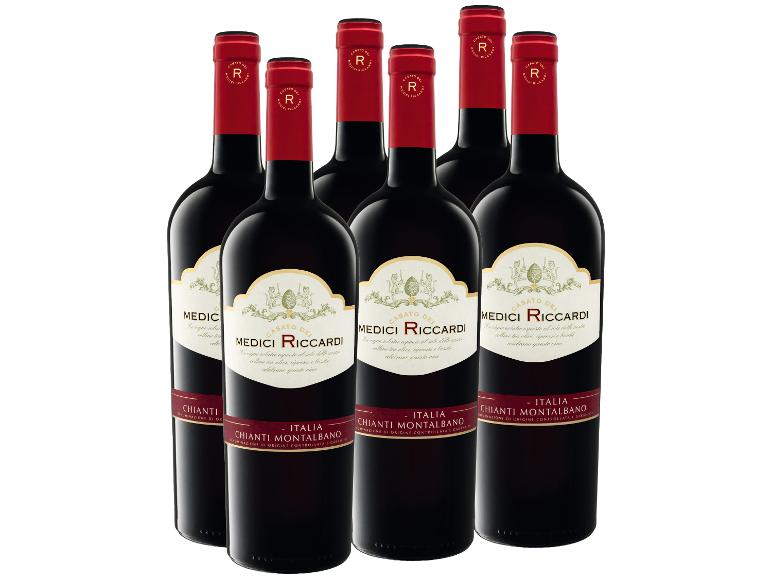 Sechs Flaschen Casato dei Medici Riccardi Chianti Montalbano DOCG trockener Rotwein.