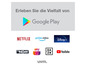 Google Play mit Streamingdiensten wie Netflix, Prime Video und Disney+.
