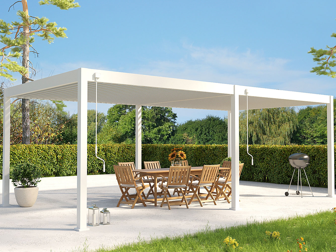Thumbnail - Pergoline Pavillon Superior (Weiß, 3,6x7,2 m)""