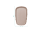 Beige Babywanne mit integrierter Messskala, Maße 72 cm x 45 cm.