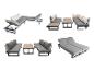 Gartenmöbel-Set mit verstellbaren Liegen, Sofas und Couchtischen.