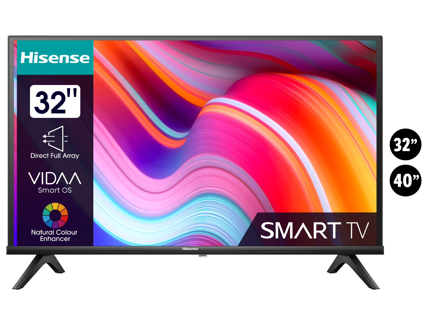 Hisense Fernseher »A4K« Smart TV, Triple Tuner DVB-T2 / T/C / S2 / S, Works with Alexa, WiFi, Game Mode, Hotel Mode