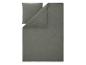 Dunkelgrünes Leinen-Bettwäscheset mit Kissenbezug.