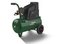Ein grüner Parkside PKO 248 A1 Kompressor mit Tank und Rad.